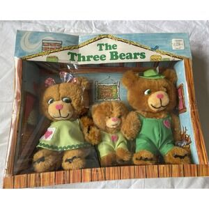 Vintage The Three Bears Plush Toys, New Box Some Damage To Box